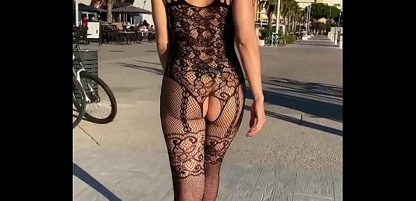  Showing off naked under my transparent outfits